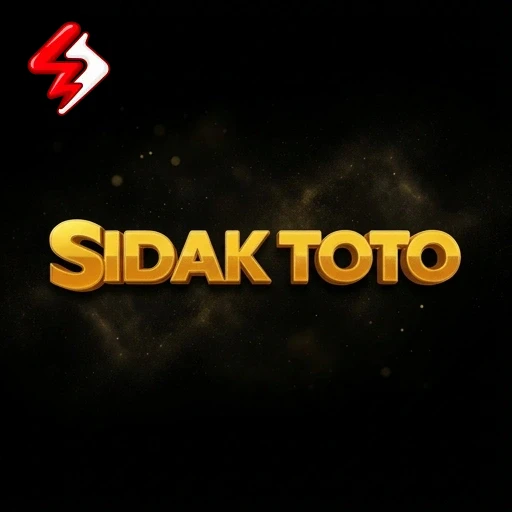 Logo resmi sidaktoto, teks emas 3D pada latar hitam dengan ornamen garis emas